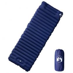 Matelas de camping autogonflant oreiller 1 personne bleu marine