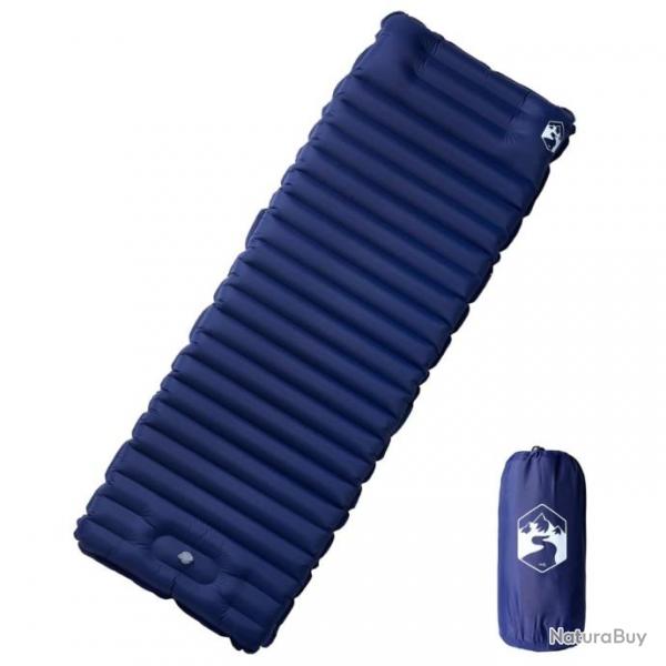 Matelas de camping autogonflant oreiller 1 personne bleu marine