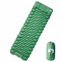 Matelas de camping autogonflant avec oreiller 1 personne vert