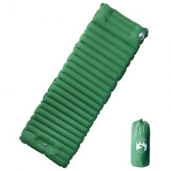 Matelas de camping autogonflant avec oreiller 1 personne vert