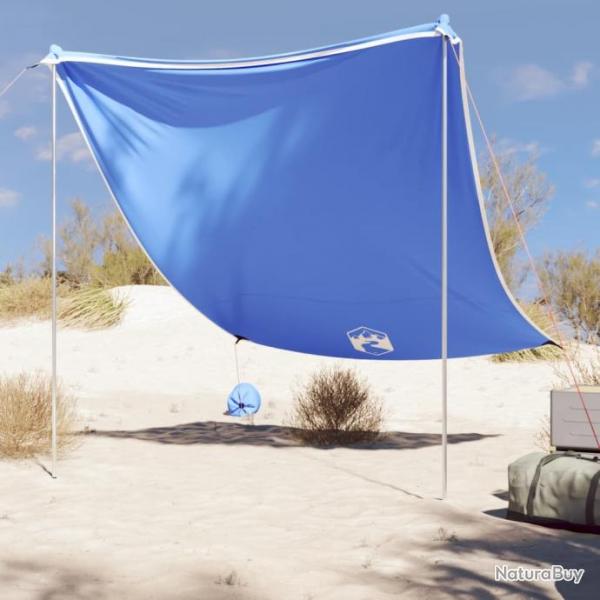 Auvent de plage avec ancres de sable bleu 214x236 cm