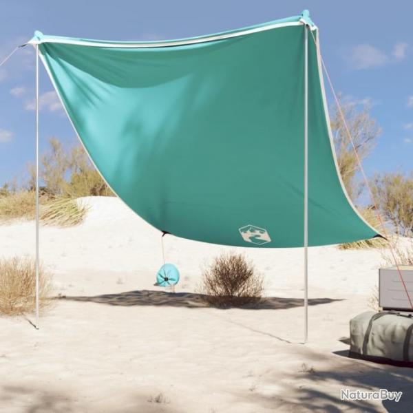 Auvent de plage avec ancres de sable vert 214x236 cm