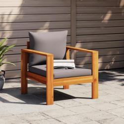 Chaise de jardin avec coussins bois massif d'acacia