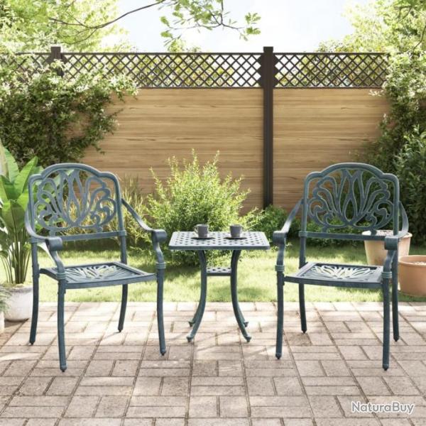 Chaises de jardin lot de 2 vert aluminium coul