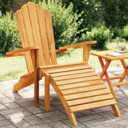 Chaise de jardin Adirondack et repose-pieds bois de teck solide