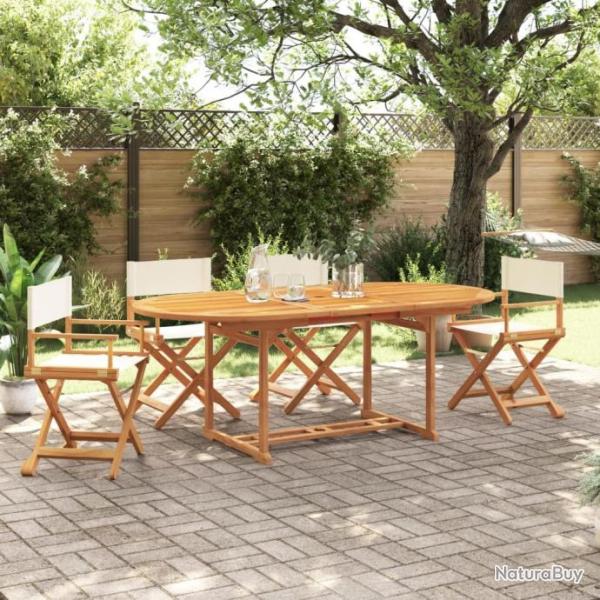 Chaises de jardin pliables lot de 4 blanc crme tissu