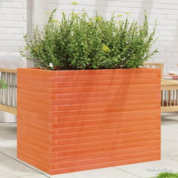 Jardinire cire marron 90x60x68,5 cm bois de pin massif