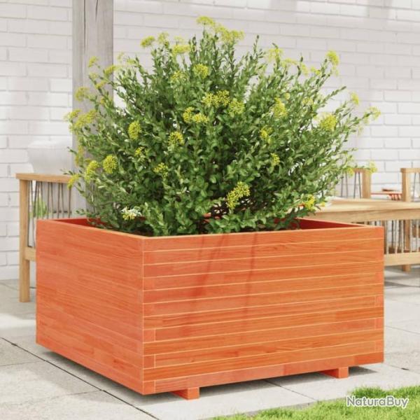 Jardinire cire marron 90x90x49,5 cm bois de pin massif