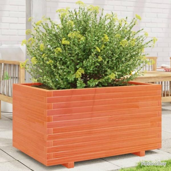 Jardinire cire marron 90x60x49,5 cm bois de pin massif