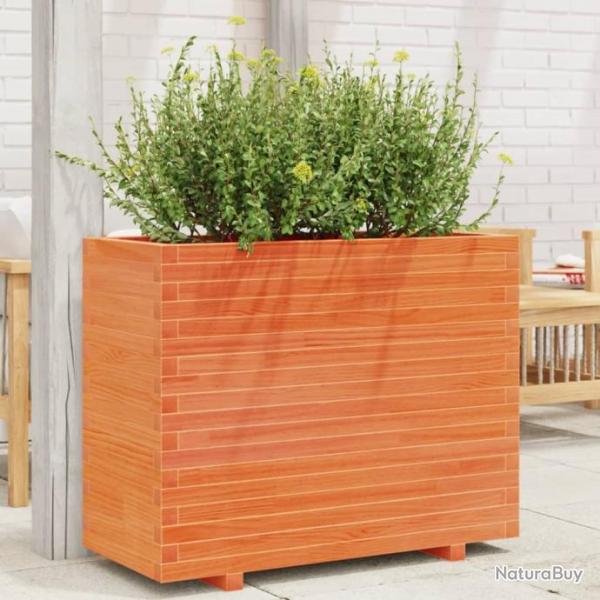 Jardinire cire marron 90x40x72 cm bois de pin massif