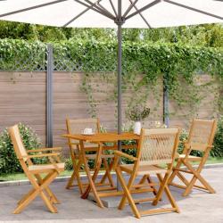 Chaises de jardin pliantes lot de 4 beige bois d'acacia massif