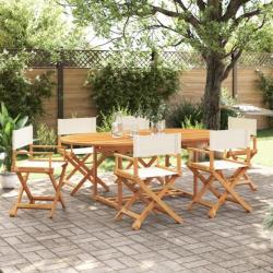 Chaises de jardin pliables lot de 6 blanc crème tissu