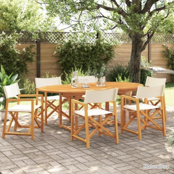 Chaises de jardin pliables lot de 6 blanc crme tissu