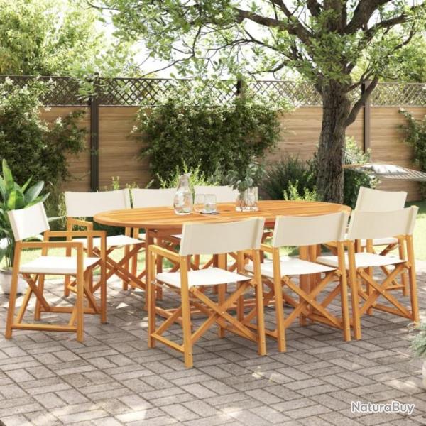 Chaises de jardin pliables lot de 8 blanc crme tissu