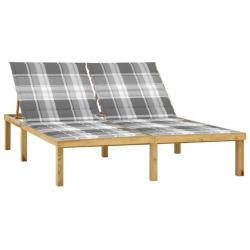 Chaise longue double avec coussins Bois de pin imprégné