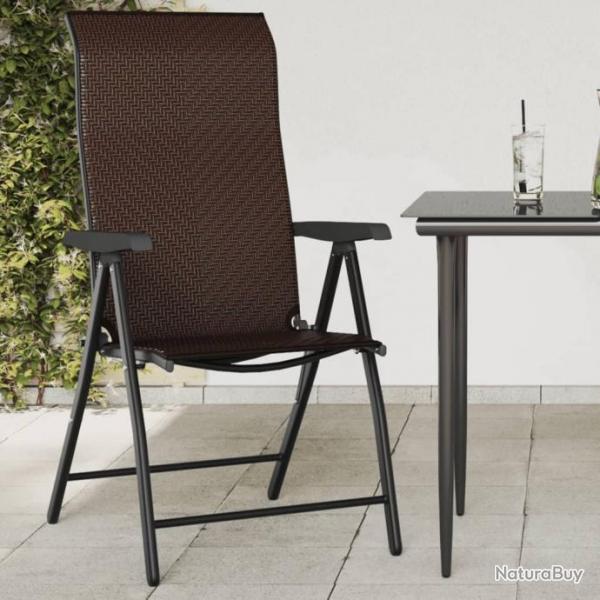 Chaises pliables de jardin lot de 8 marron rsine tresse