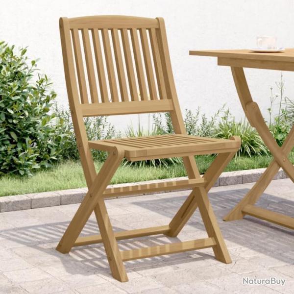 Chaises pliables de jardin lot de 2 bois massif d'acacia