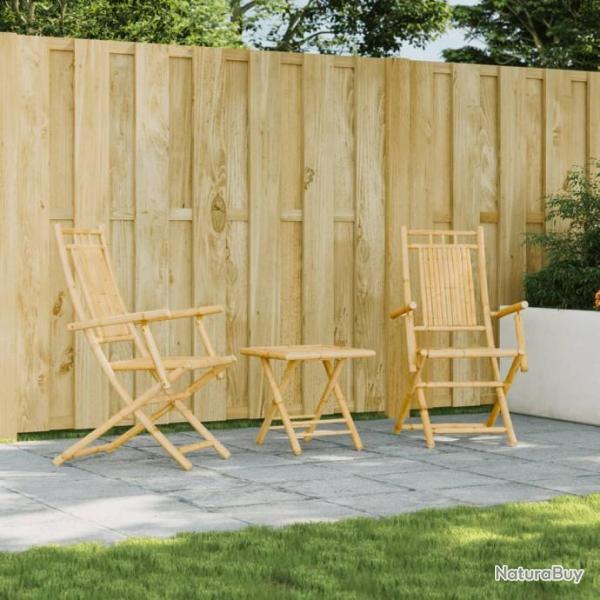 Chaises pliables de jardin lot de 2 53x66x99 cm bambou