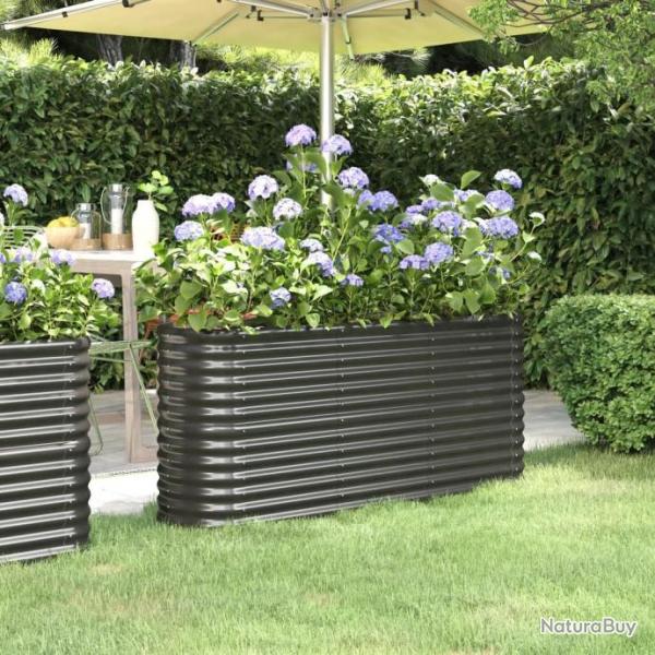 Lit surlev de jardin Acier enduit de poudre Anthracite