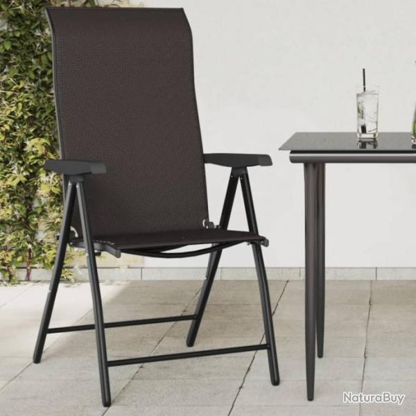 Chaises pliables de jardin lot de 4 caf noir rsine tresse