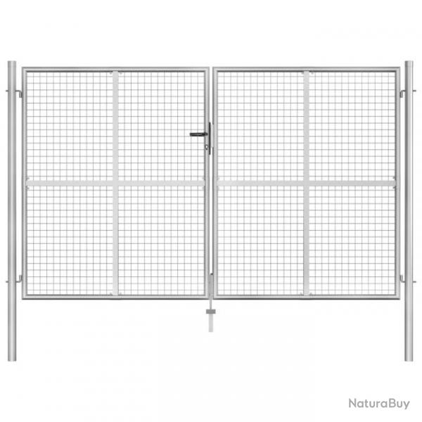 Porte de jardin Acier galvanis 306x200 cm Argent