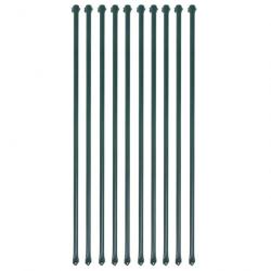 Poteau de jardin 10 pcs 1 m Métal Vert