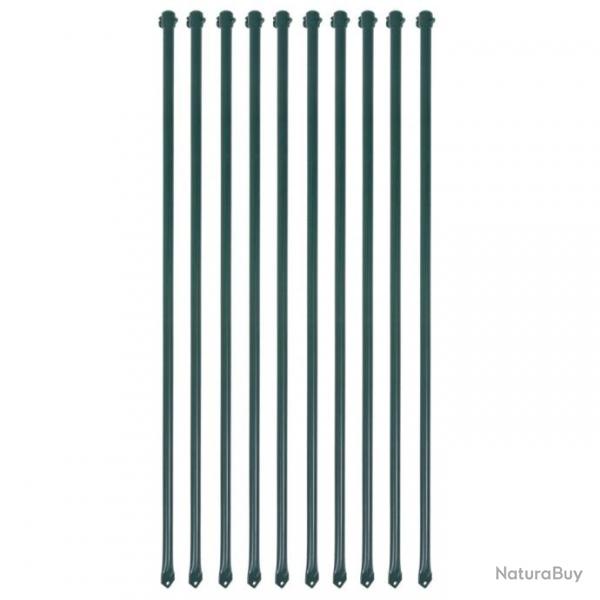 Poteau de jardin 10 pcs 1 m Mtal Vert