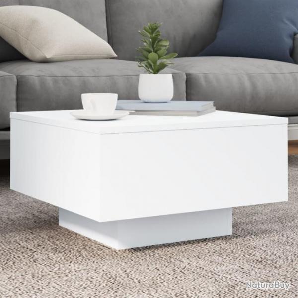 Table basse avec lumires LED blanc 55x55x31 cm