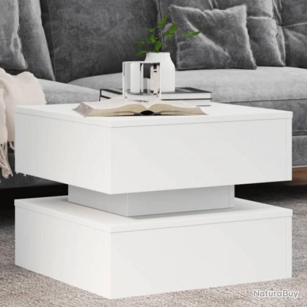 Table basse avec lumires LED blanc 50x50x40 cm