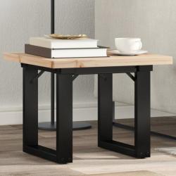 Table basse cadre en O 40x40x35,5cm bois de pin massif et fonte