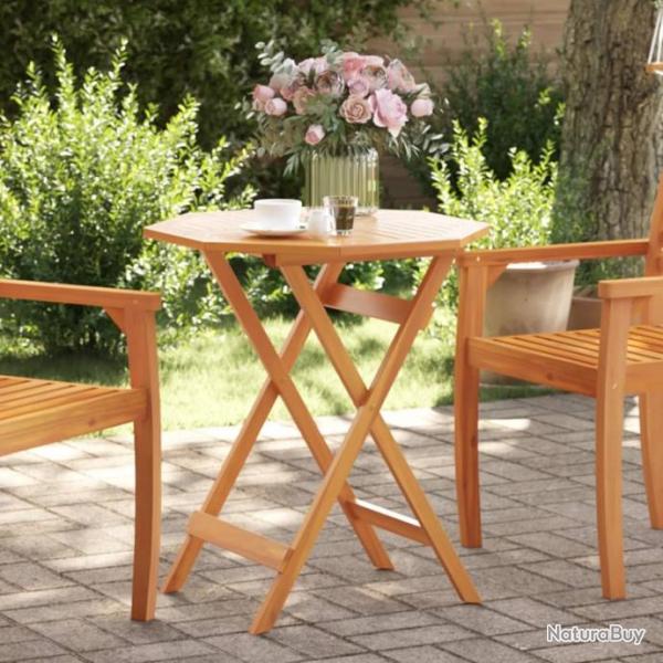 Table pliable de jardin 70x75 cm bois d'acacia massif