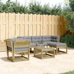 Salon de jardin 5 pcs avec coussins bois de pin imprégné