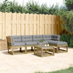 Salon de jardin 5 pcs avec coussins bois de pin imprégné