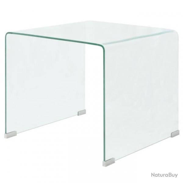 Table basse 49,5 x 50 x 45 cm Verre tremp Transparent