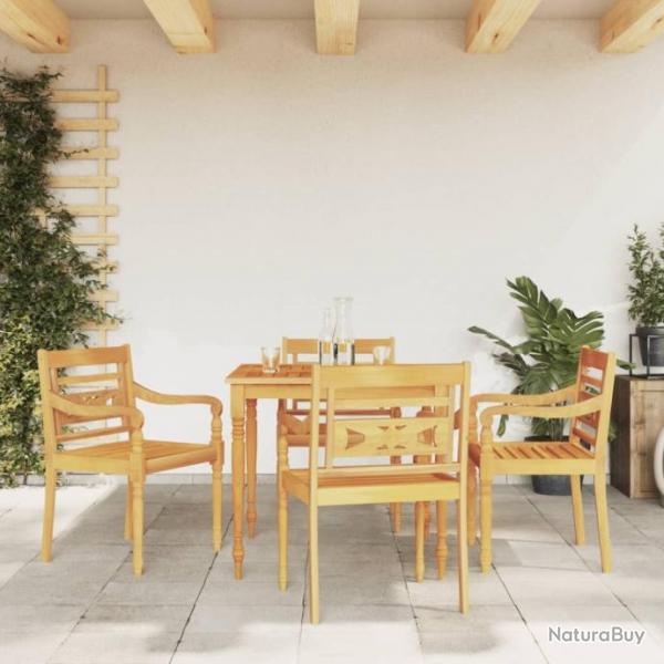 Ensemble  manger de jardin 5 pcs Bois de teck massif