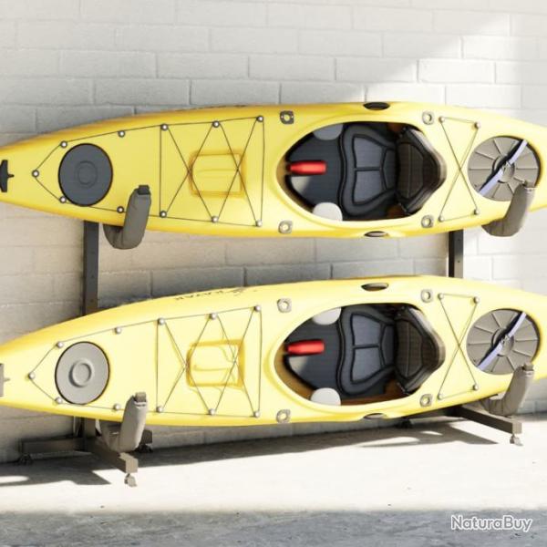 Porte-kayak pour 2 kayaks 250x57x127,5 cm acier