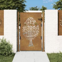 Portail de jardin 105x130 cm acier corten conception de l'arbre