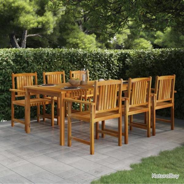 Ensemble  manger de jardin 7 pcs Bois d'acacia massif