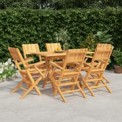 Ensemble à manger de jardin 7 pcs Bois de teck solide