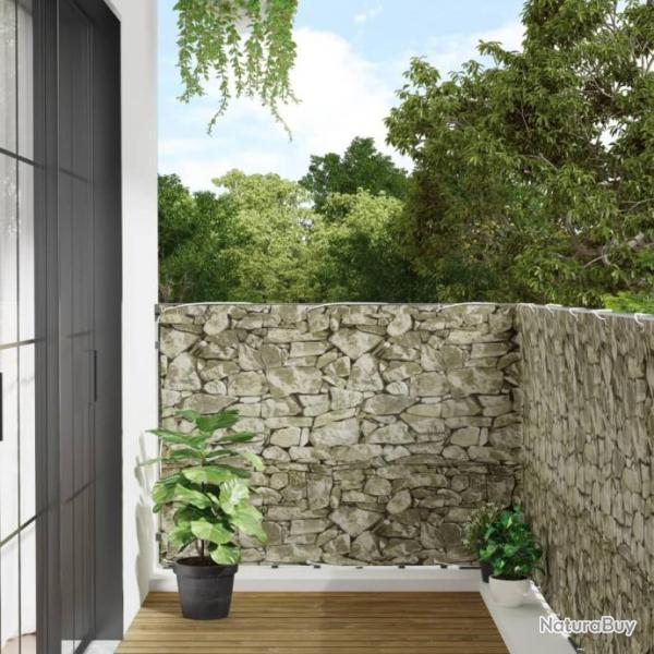 cran d'intimit de jardin aspect pierre 400x120 cm PVC