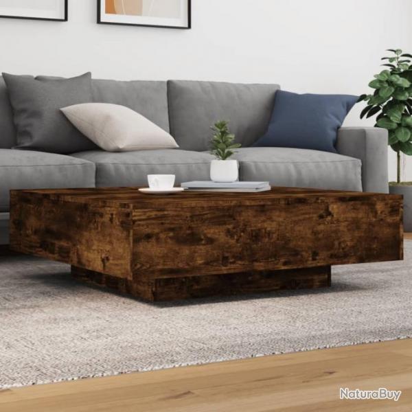 Table basse chne fum 100x100x31 cm bois d'ingnierie