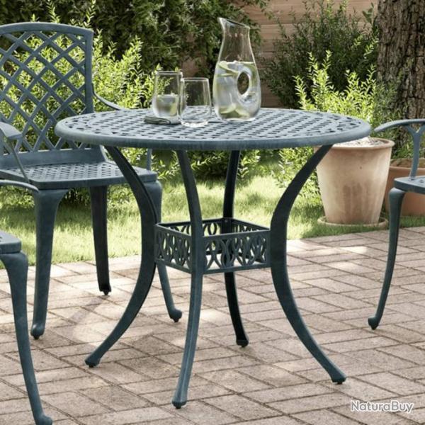 Table de jardin vert 90x75 cm aluminium coul