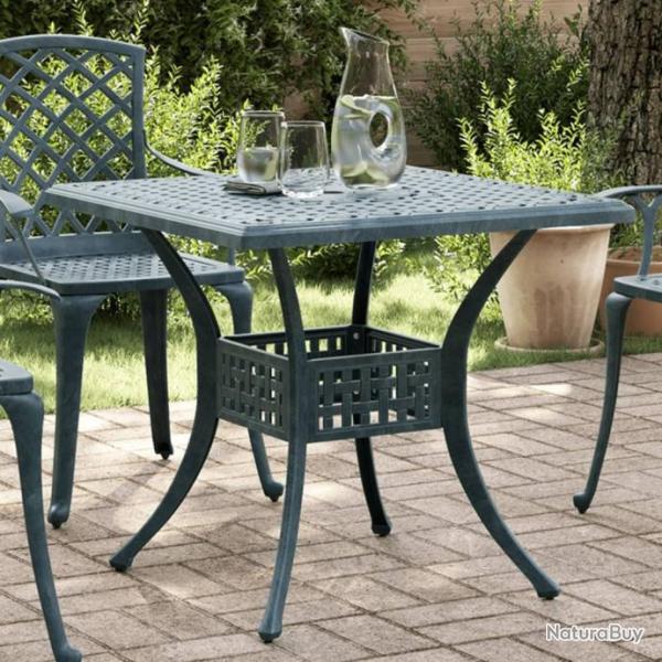 Table de jardin vert 80x80x75 cm aluminium coul