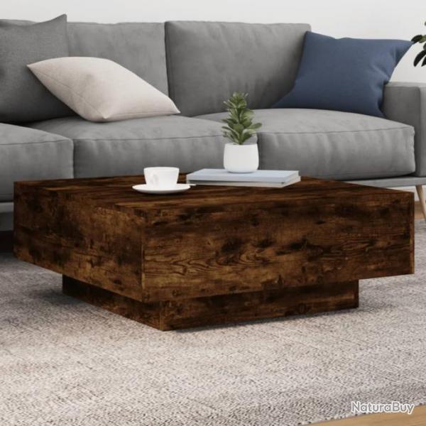 Table basse chne fum 80x80x31 cm bois d'ingnierie