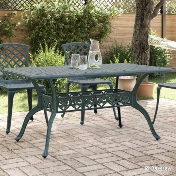 Table de jardin vert 150x90x72 cm aluminium coul