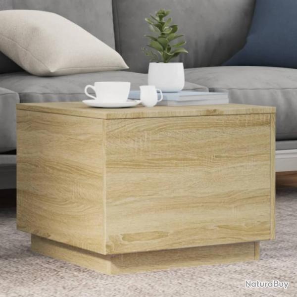 Table basse avec lumires LED chne sonoma 50x50x40 cm