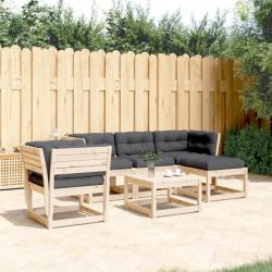 Salon de jardin 5 pcs avec coussins Bois de pin massif