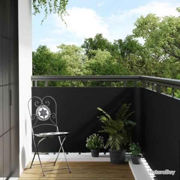 Paravent de balcon noir 1000x90 cm rsine tresse