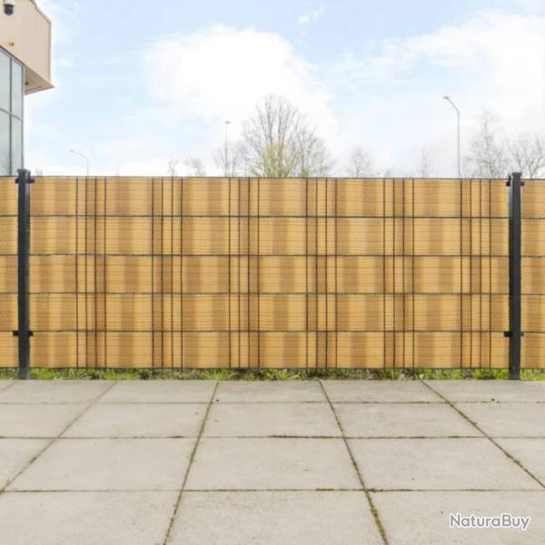 Paravents de balcon 10 pcs marron clair 255x19cm rsine tresse