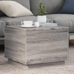 Table basse avec lumières LED sonoma gris 50x50x40 cm